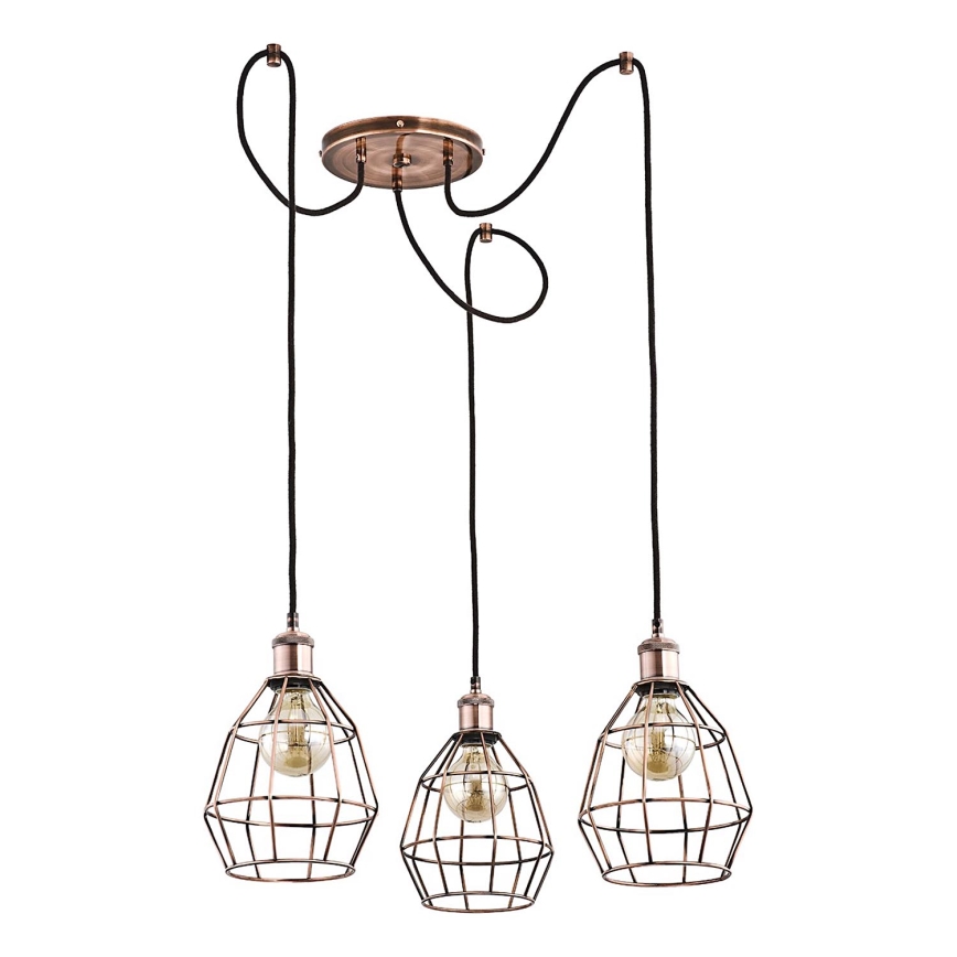 Chandelier on a string FIREFOX 3xE27/15W/230V bronze