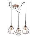 Chandelier on a string FIREFOX 3xE27/15W/230V spider bronze