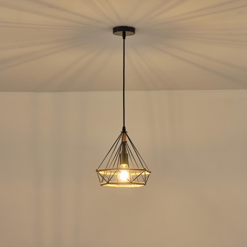 Chandelier on a string FLARE 1xE27/15W/230V d. 25 cm beige