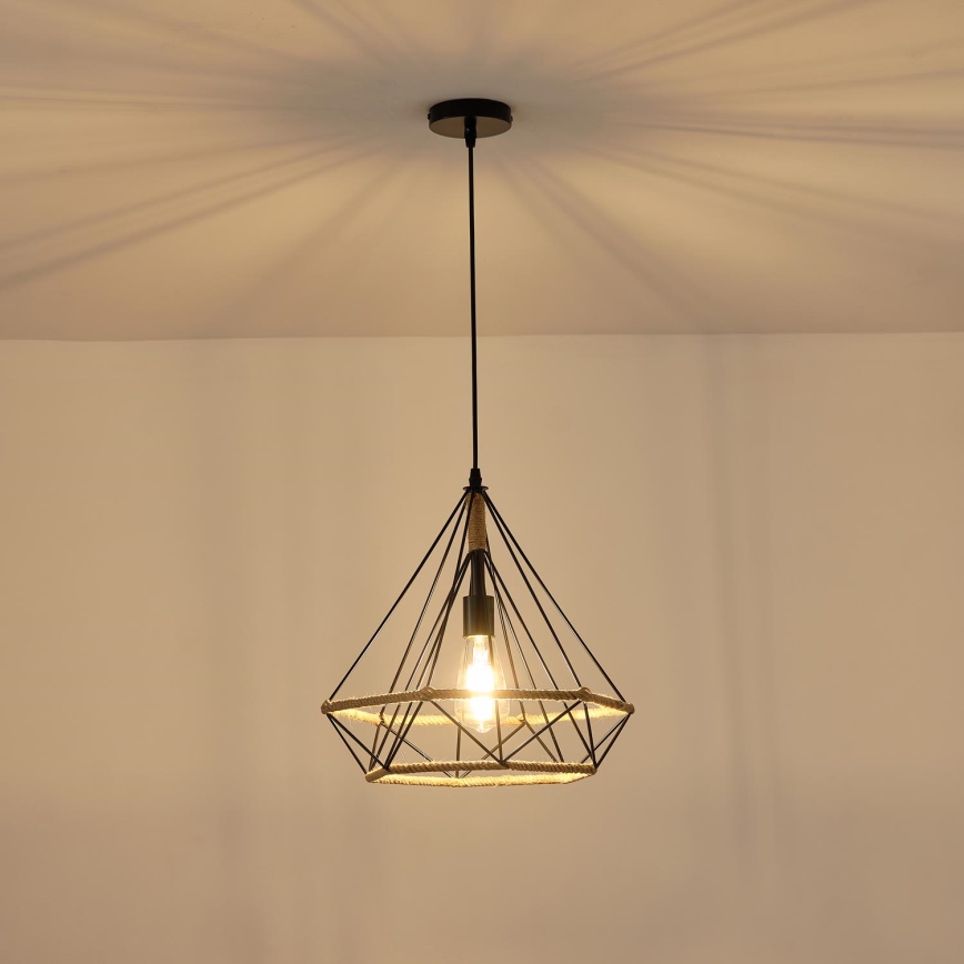Chandelier on a string FLARE 1xE27/15W/230V d. 38 cm beige