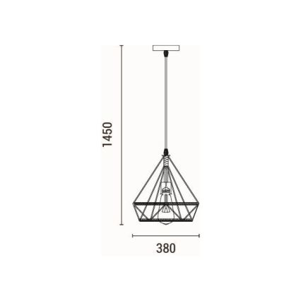 Chandelier on a string FLARE 1xE27/15W/230V d. 38 cm beige