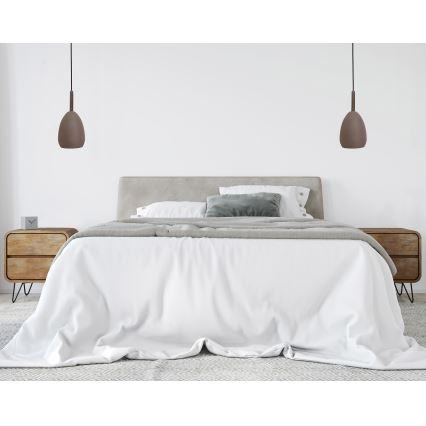 Chandelier on a string FLEN 1xE27/40W/230V d. 16 cm brown