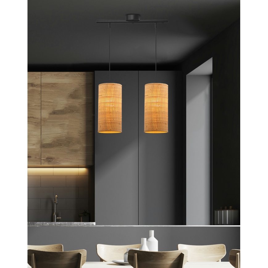 Chandelier on a string FLERI 2xE27/60W/230V rattan