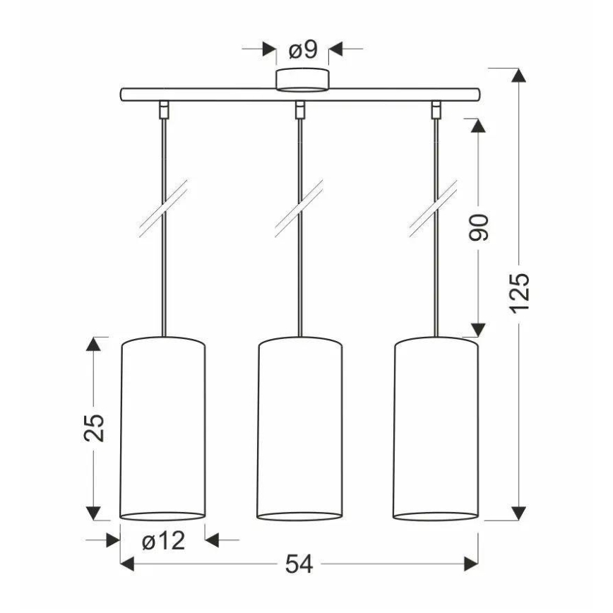 Chandelier on a string FLERI 3xE27/60W/230V rattan