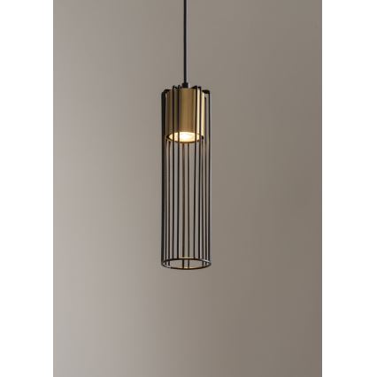 Chandelier on a string FOBIA 1xGU10/25W/230V black/gold