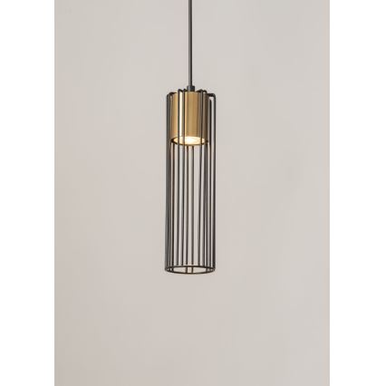 Chandelier on a string FOBIA 1xGU10/25W/230V black/gold