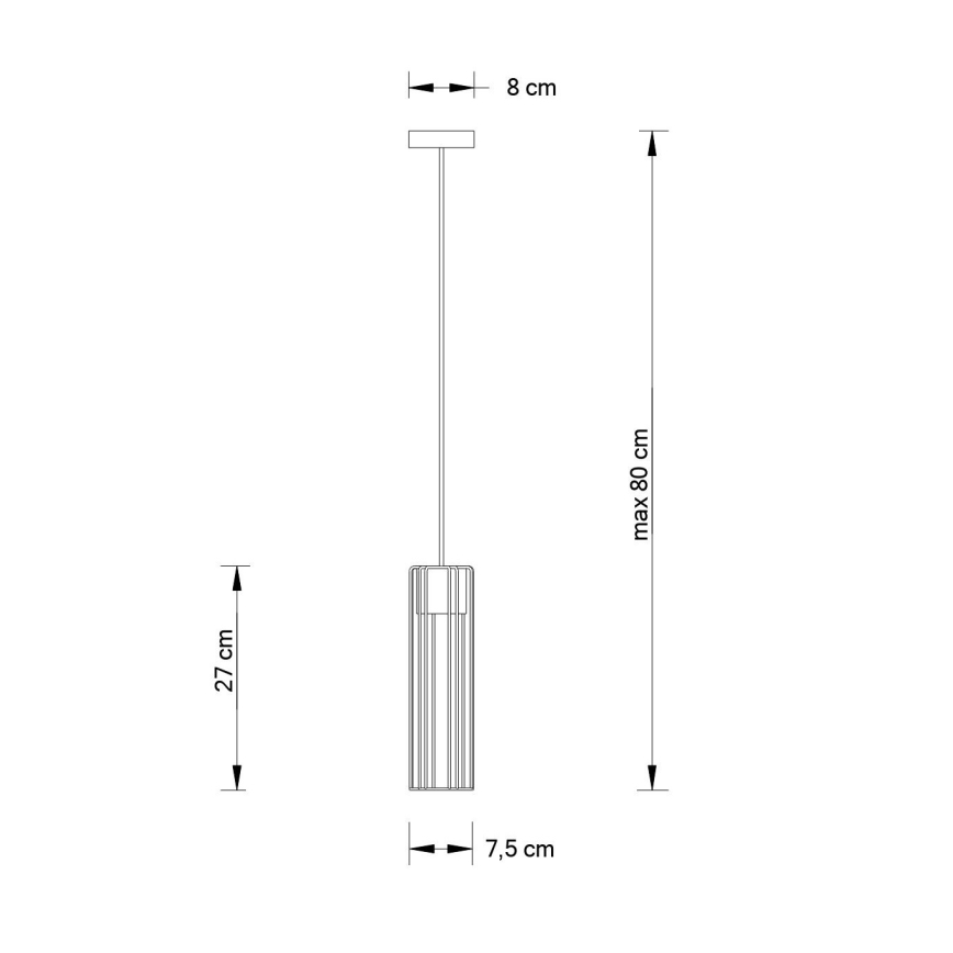 Chandelier on a string FOBIA 1xGU10/25W/230V black/gold