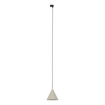 Chandelier on a string for 1-phase rail system CONO 1xE27/15W/230V black/beige