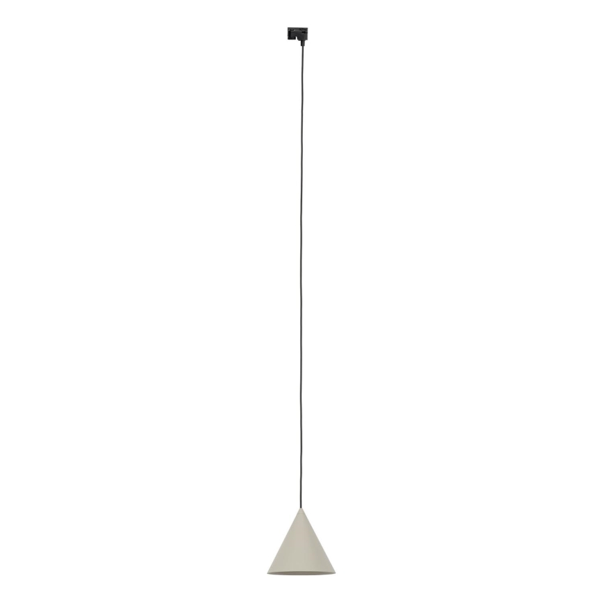 Chandelier on a string for 1-phase rail system CONO 1xE27/15W/230V black/beige