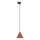 Chandelier on a string for 1-phase rail system CONO 1xE27/15W/230V black/brick