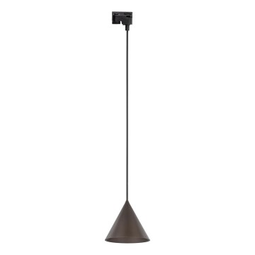 Chandelier on a string for 1-phase rail system CONO 1xE27/15W/230V black/brown