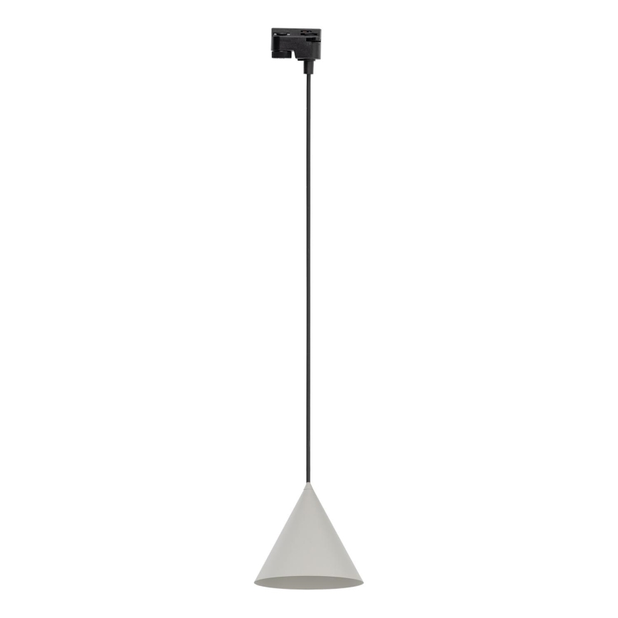 Chandelier on a string for 1-phase rail system CONO 1xE27/15W/230V black/grey