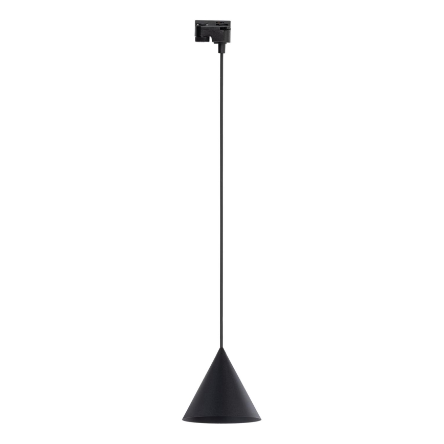 Chandelier on a string for 1-phase rail system CONO 1xE27/15W/230V black