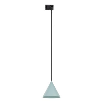 Chandelier on a string for 1-phase rail system CONO 1xE27/15W/230V black/mint