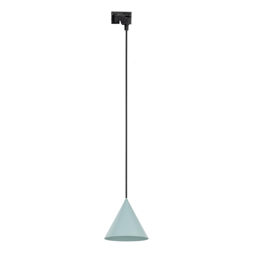 Chandelier on a string for 1-phase rail system CONO 1xE27/15W/230V black/mint