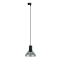 Chandelier on a string for 1-phase rail system NEO 1xE27/15W/230V black/smoky black