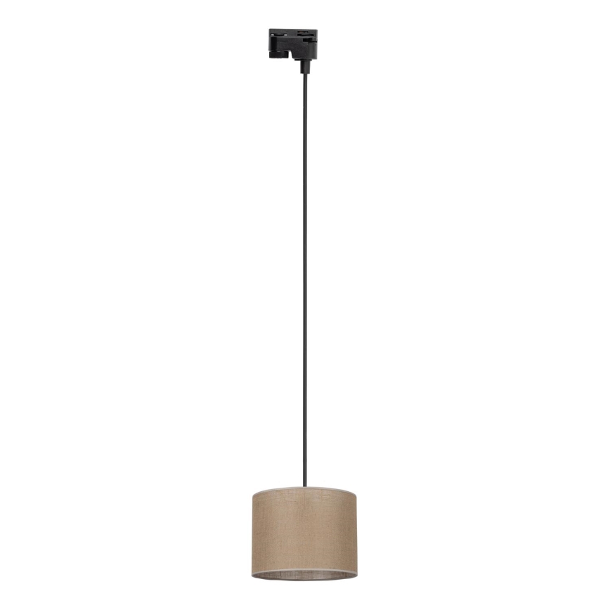 Chandelier on a string for 1-phase rail system TRACER 1xE27/15W/230V d. 20 cm black/brown
