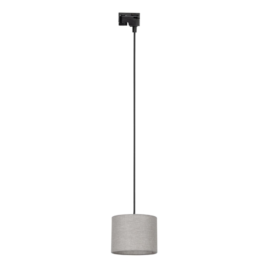 Chandelier on a string for 1-phase rail system TRACER 1xE27/15W/230V d. 20 cm black/grey