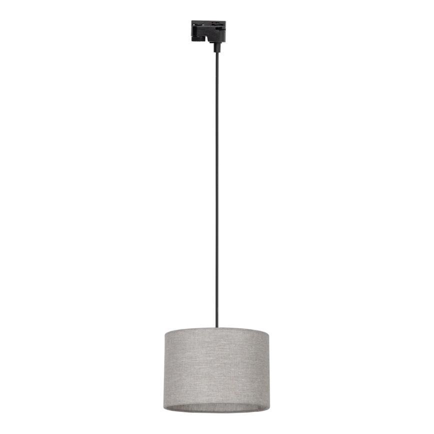 Chandelier on a string for 1-phase rail system TRACER 1xE27/15W/230V d. 30 cm black/grey