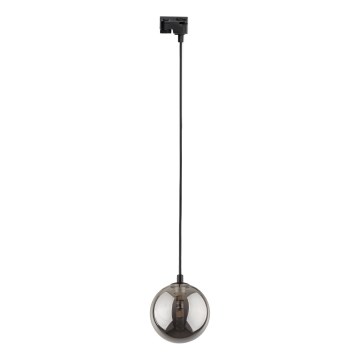 Chandelier on a string for 1-phase rail system TRACER 1xG9/8W/230V black/smoky black