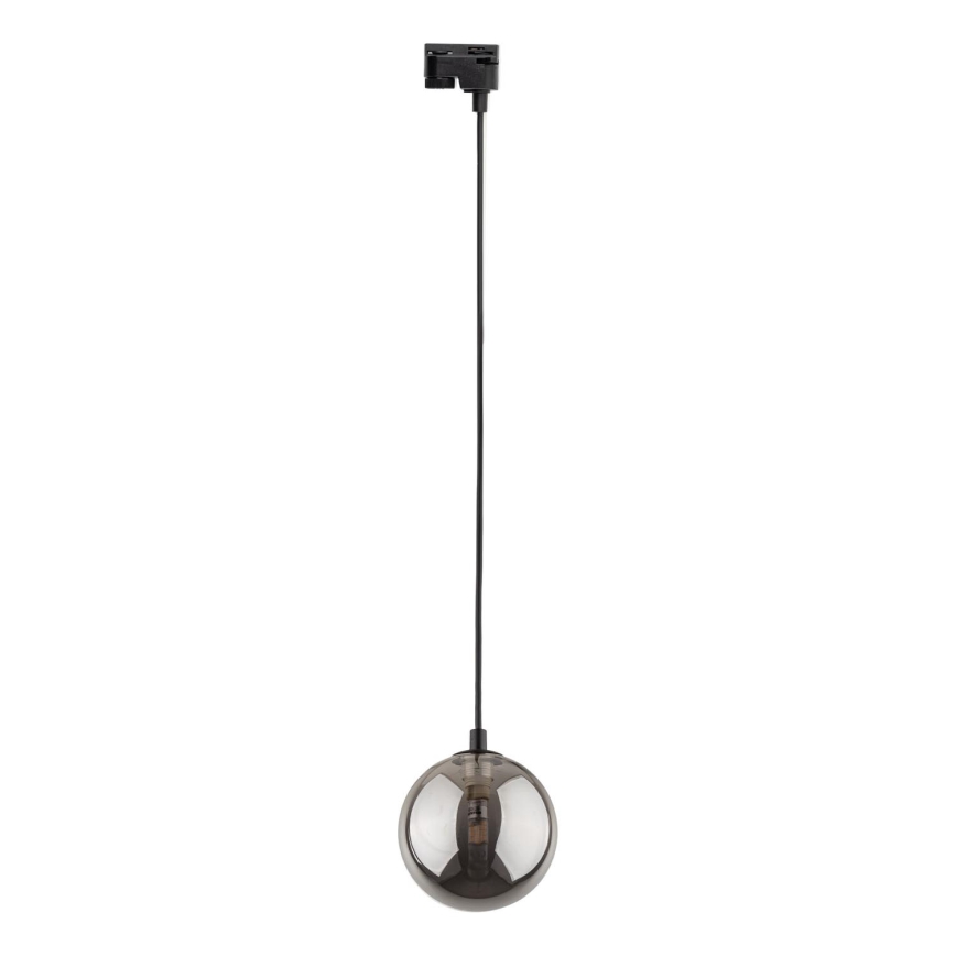 Chandelier on a string for 1-phase rail system TRACER 1xG9/8W/230V black/smoky black
