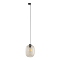 Chandelier on a string for 3-phase rail system ELIO 1xE27/15W/230V black/smoky beige