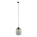 Chandelier on a string for 3-phase rail system ELIO 1xE27/15W/230V black/smoky black