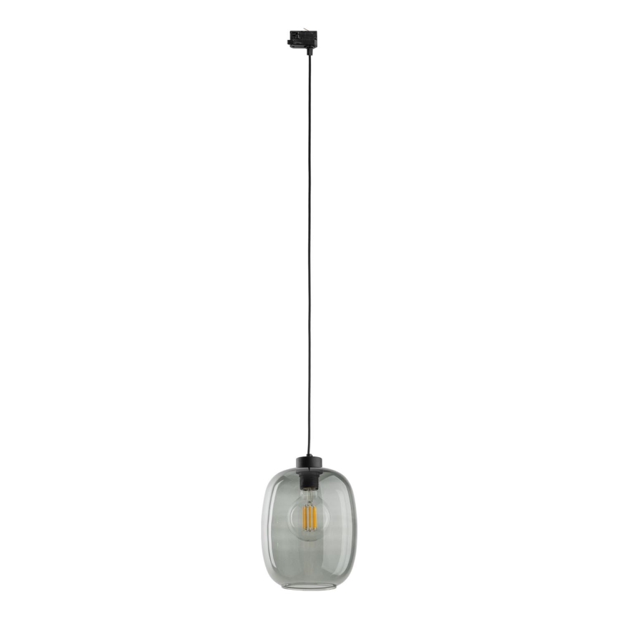 Chandelier on a string for 3-phase rail system ELIO 1xE27/15W/230V black/smoky black