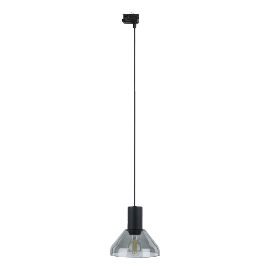 Chandelier on a string for 3-phase rail system NEO 1xE27/15W/230V black/smoky black