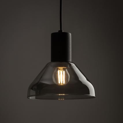 Chandelier on a string for 3-phase rail system NEO 1xE27/15W/230V black/smoky black