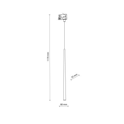 Chandelier on a string for 3-phase rail system PIANO 1xG9/8W/230V gold/black