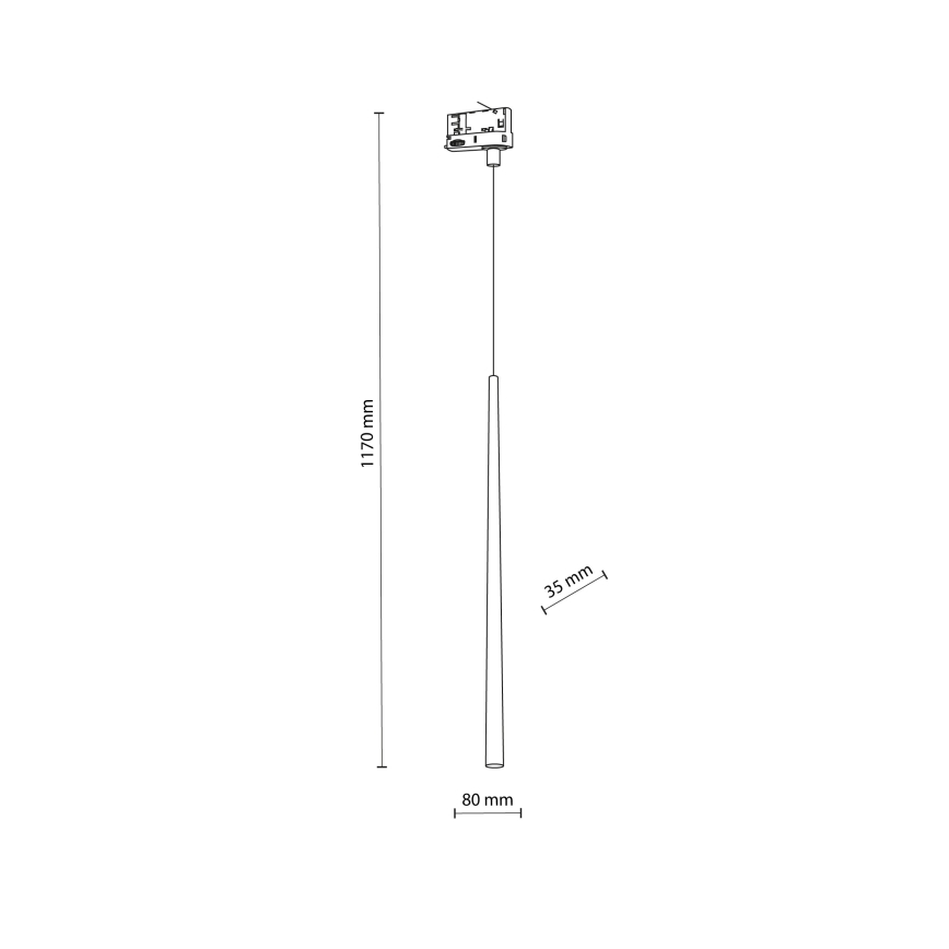Chandelier on a string for 3-phase rail system PIANO 1xG9/8W/230V gold/black