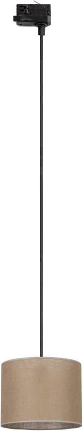 Chandelier on a string for 3-phase rail system TRACER 1xE27/15W/230V d. 20 cm black/brown