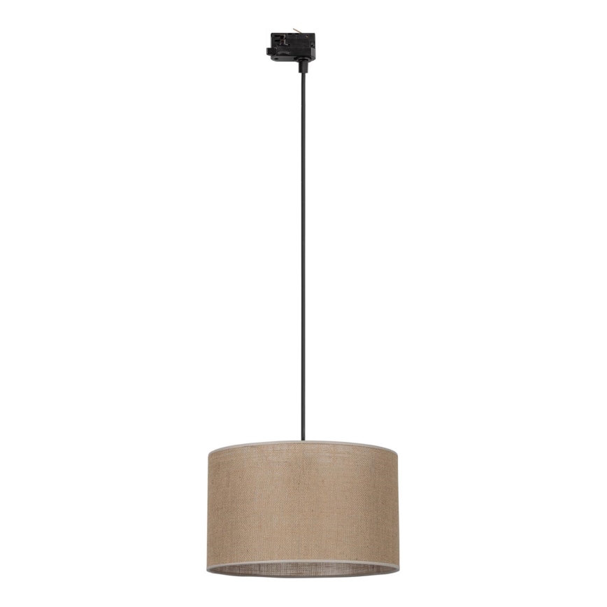Chandelier on a string for 3-phase rail system TRACER 1xE27/15W/230V d. 38 cm black/brown