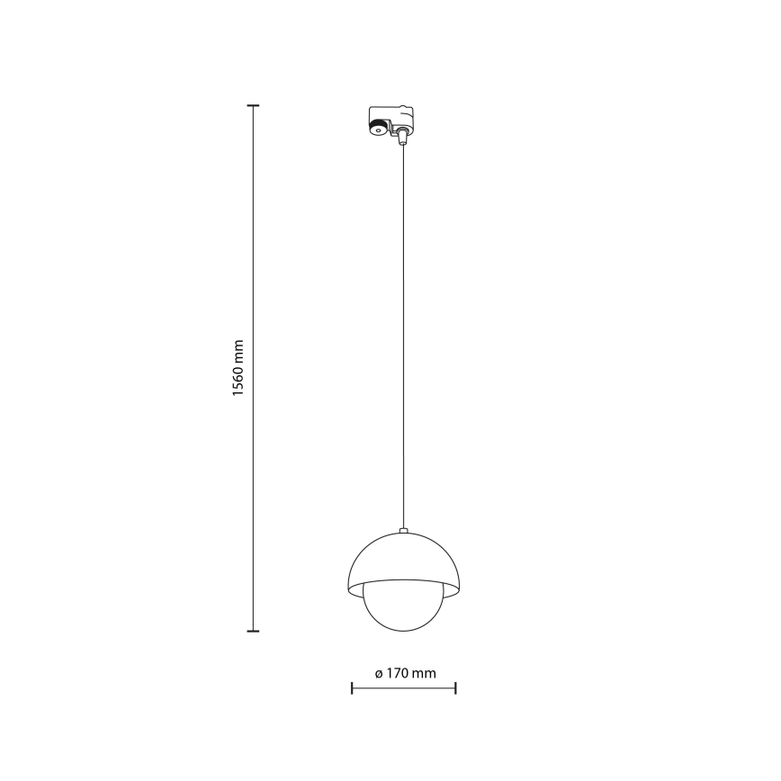 Chandelier on a string for 1-phase rail system BONO 1xG9/8W/230V black