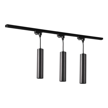 Chandelier on a string for rail system MARIBEL 3xGU10/10W/230V + 1 m rail system black