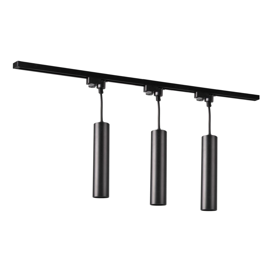 Chandelier on a string for rail system MARIBEL 3xGU10/10W/230V + 1 m rail system black