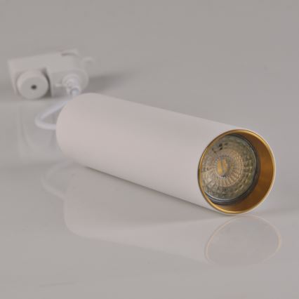 Chandelier on a string for rail system MARIBEL 3xGU10/10W/230V + 1 m rail system white