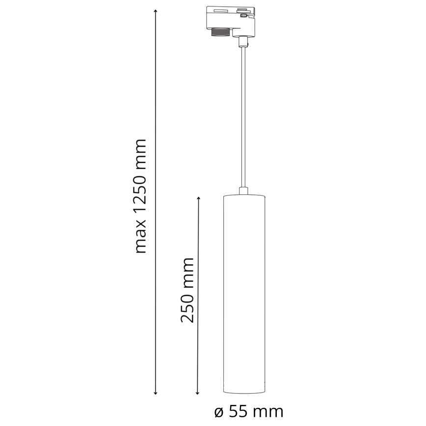 Chandelier on a string for rail system MARIBEL 3xGU10/10W/230V + 1 m rail system white