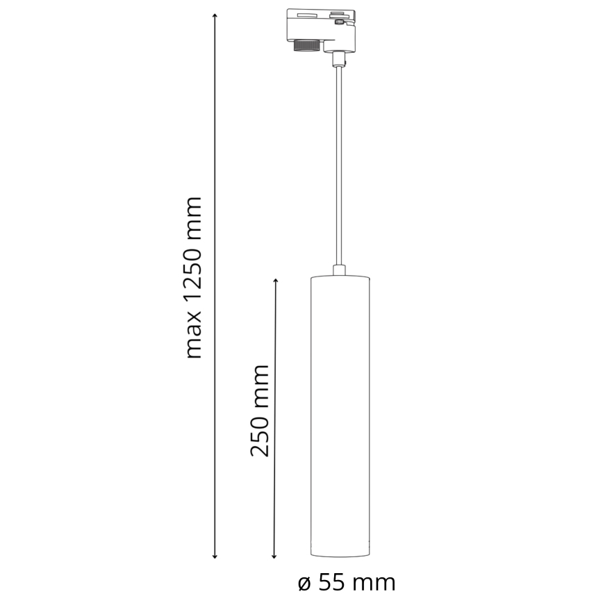 Chandelier on a string for rail system MARIBEL 3xGU10/10W/230V + 1 m rail system black