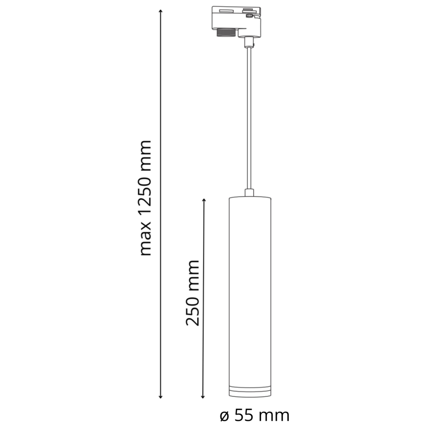 Chandelier on a string for rail system PARIS 3xGU10/10W/230V + 1 m rail system white