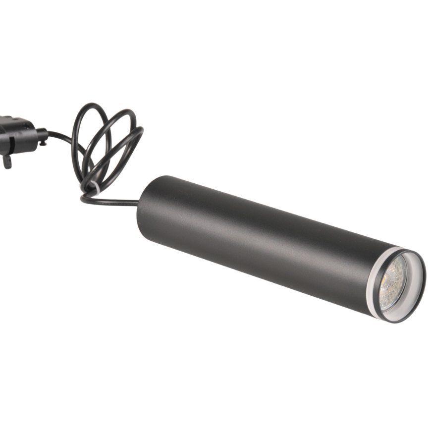 Chandelier on a string for rail system PARIS 3xGU10/10W/230V + 1 m rail system black