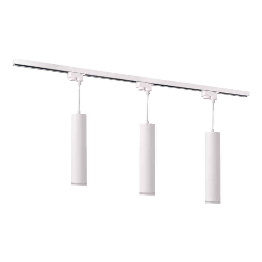 Chandelier on a string for rail system PARIS 3xGU10/10W/230V + 1 m rail system white