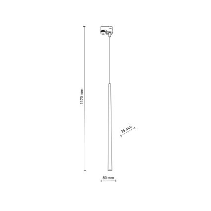 Chandelier on a string for 1-phase rail system PIANO 1xG9/8W/230V gold/black