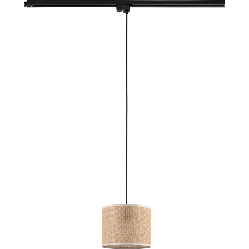 Chandelier on a string for 1-phase rail system TRACER 1xE27/15W/230V d. 20 cm black/brown