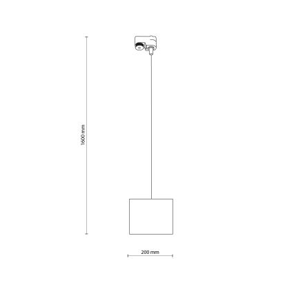 Chandelier on a string for 1-phase rail system TRACER 1xE27/15W/230V d. 20 cm black/brown