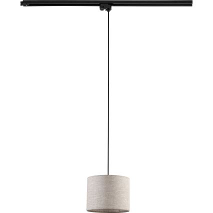 Chandelier on a string for 1-phase rail system TRACER 1xE27/15W/230V d. 20 cm black/grey