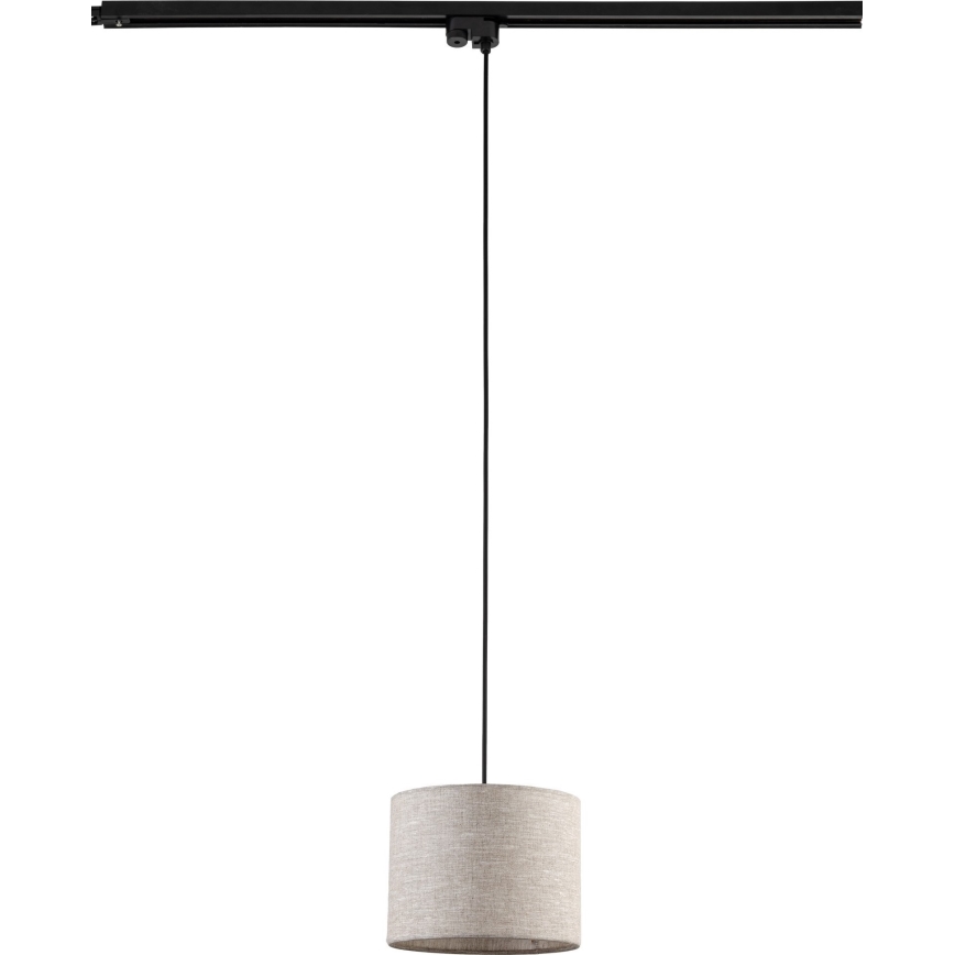 Chandelier on a string for 1-phase rail system TRACER 1xE27/15W/230V d. 20 cm black/grey