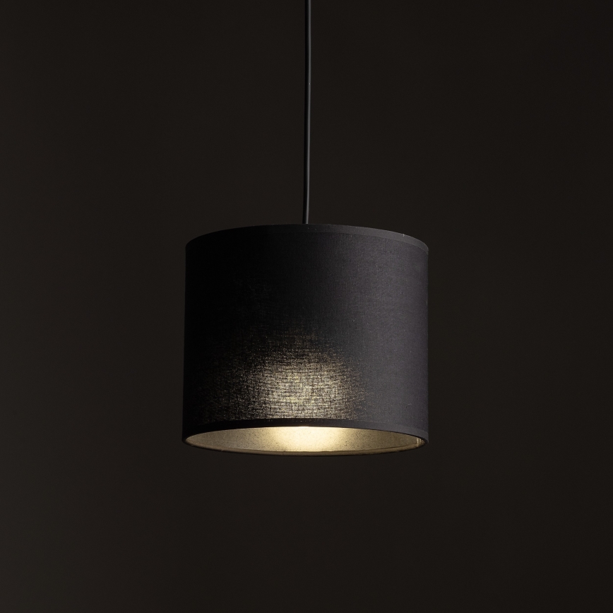 Chandelier on a string for 1-phase rail system TRACER 1xE27/15W/230V d. 20 cm black