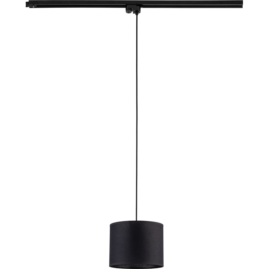 Chandelier on a string for 1-phase rail system TRACER 1xE27/15W/230V d. 20 cm black
